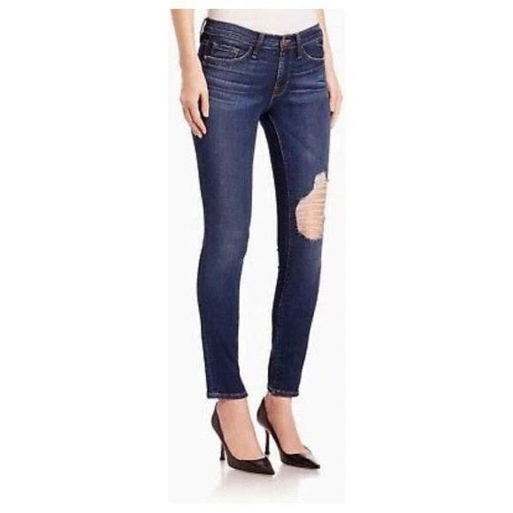 FRAME Denim Le Skinny De Jeanne Distressed Jeans in Indigo Size 27